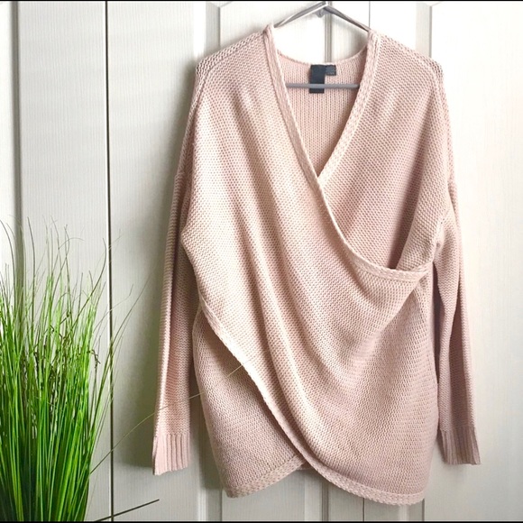 blush wrap sweater